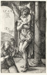 Fájdalmak embere az oszlop mellett, 1509. alkotó: Albrecht Dürer