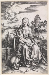 Mária a gyermekkel és egy majommal alkotó: Albrecht Dürer