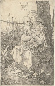 Mária a gyermekkel a fa mellett alkotó: Albrecht Dürer