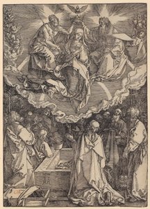 Szűz Mária mennybemenetele és megkoronázása, a „Mária élete” sorozat 19. lapja alkotó: Albrecht Dürer