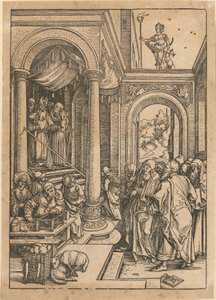 Mária templomba menetele, a „Mária élete” sorozat 6. lapja alkotó: Albrecht Dürer