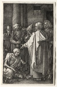 Péter és János a nyomorék gyógyítása a templom kapujában alkotó: Albrecht Dürer