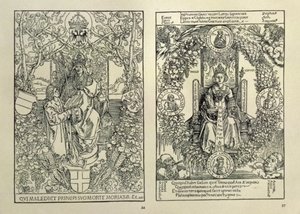 Filozófia és egy Habsburg császár, a nürnbergi Konrad Celtis által írt Quatuor Libri Amorumból, 1502 alkotó: Albrecht Dürer