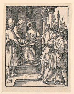 Pilátus kezet mos, A kis szenvedély sorozatból alkotó: Albrecht Dürer