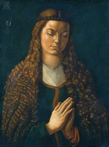 Egy fiatal nő portréja, leengedett hajjal alkotó: Albrecht Dürer