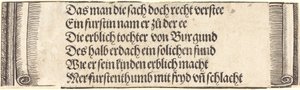 Nyomtatott szöveg Maximilian eljegyzése Burgundi Máriával, 1515. alkotó: Albrecht Dürer