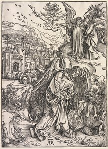Szent János kinyilatkoztatása: Angyal a feneketlen gödör kulcsával alkotó: Albrecht Dürer