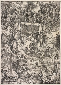 Szent János kinyilatkoztatása: Hét angyal trombitákkal, 1511. alkotó: Albrecht Dürer