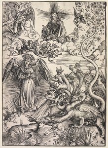 Szent János kinyilatkoztatása: A napba öltözött nő, 1511. alkotó: Albrecht Dürer