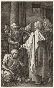 S. Péter és S. John a bénák gyógyítása a templom kapujában alkotó: Albrecht Dürer