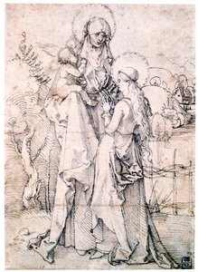 Szent Anna gyermekével és Szűz Máriával, 1500 alkotó: Albrecht Dürer