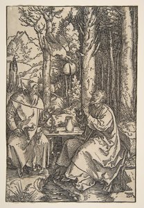 Szent Antal és Szent Pál a sivatagban, kb. 1503. alkotó: Albrecht Dürer