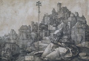 Szent Antal a város előtt, 1519 alkotó: Albrecht Dürer