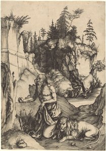 Szent Jeromos bűnbánó a vadonban alkotó: Albrecht Dürer