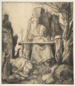 Szent Jeromos a metszett fűzfa mellett alkotó: Albrecht Dürer