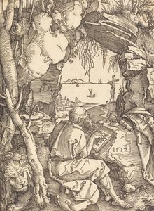 Szent Jeromos egy barlangban, 1512. alkotó: Albrecht Dürer