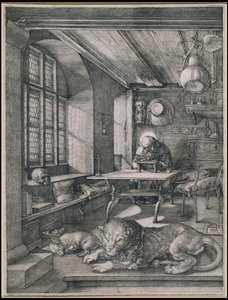 Szent Jeromos a dolgozószobájában alkotó: Albrecht Dürer