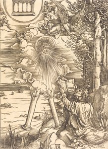 Szent János, aki felfalja a könyvet, valószínűleg c. 14961498. alkotó: Albrecht Dürer
