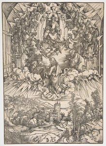 Szent János Isten és a vének előtt, Az Apokalipszis.n.d. alkotó: Albrecht Dürer