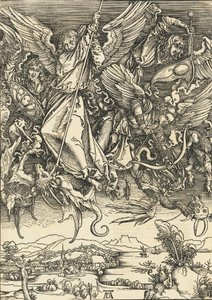 Szent Mihály harcol a sárkánnyal, valószínűleg c. 14961498 megjelent 1511. alkotó: Albrecht Dürer