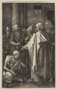 Szent Péter és Szent János a templom kapujánál, „A Passió” című műből alkotó: Albrecht Dürer