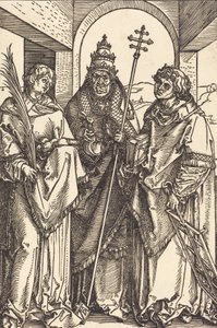 Szent István, Sixtus és Lőrinc, valószínűleg c. 15041505. alkotó: Albrecht Dürer