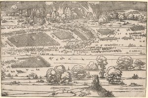 Egy erőd ostroma: bal oldali rész alkotó: Albrecht Dürer
