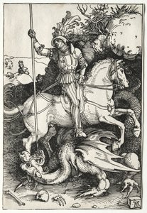 Szent György megöli a sárkányt, 1500-as évek. alkotó: Albrecht Dürer