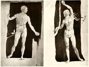 Tanulmányok Ádámról és Éváról alkotó: Albrecht Dürer