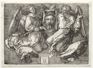 Sudarium Két angyal által megjelenítve alkotó: Albrecht Dürer