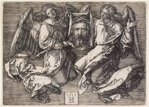 A szudáriumot két angyal tartja a kezében alkotó: Albrecht Dürer
