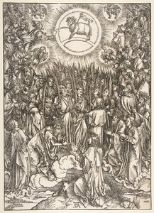 A bárányimádat, az Apokalipszis sorozatból.n.d. alkotó: Albrecht Dürer