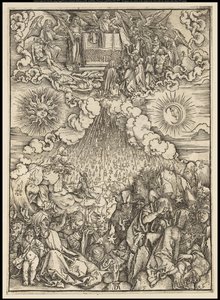 Az Apokalipszis: Az ötödik és hatodik pecsét felnyitása, 1497-98 alkotó: Albrecht Dürer