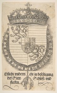 I. Ferdinánd magyar és cseh király fegyverei.n.d. alkotó: Albrecht Dürer