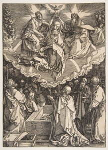 A Szűz mennybemenetele és koronázása, A Szűz életéből, 1510. alkotó: Albrecht Dürer
