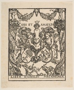 Willibald Pirckheimer könyvtáblája.n.d. alkotó: Albrecht Dürer