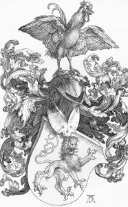 A címer oroszlánnal és kakassal, c1502-1503, 1906 alkotó: Albrecht Dürer