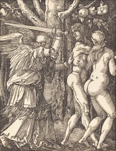 A kiűzetés a paradicsomból, 1510. alkotó: Albrecht Dürer