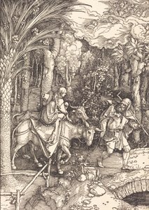 A repülés Egyiptomba, c. 1504. alkotó: Albrecht Dürer