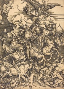 A négy lovas, valószínűleg c. 14961498. alkotó: Albrecht Dürer