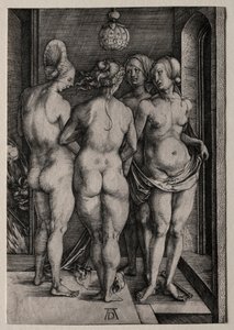 A négy boszorkány, négy meztelen nő, 1497. alkotó: Albrecht Dürer