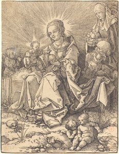 A Szent Család egy füves padon alkotó: Albrecht Dürer