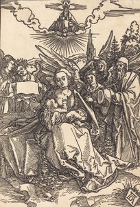 A Szent Család öt angyallal, 1505-ben vagy előtte. alkotó: Albrecht Dürer