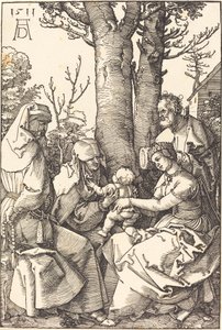 A Szent Család Joachimol és Annával egy fa alatt alkotó: Albrecht Dürer