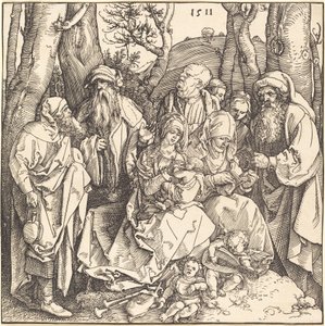 A Szent Család két muzsikáló angyallal alkotó: Albrecht Dürer