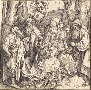 A Szent Család két muzsikáló angyallal alkotó: Albrecht Dürer