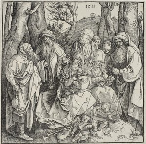 A szent rokonság és két muzsikus angyal alkotó: Albrecht Dürer