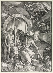 A nagy szenvedély: Krisztus leszállása a végtelenségbe, 1510. alkotó: Albrecht Dürer