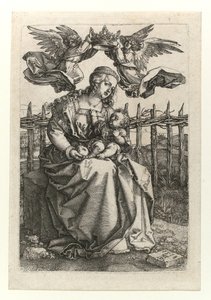 A két angyal által megkoronázott Madonna és a gyermek, 1518 alkotó: Albrecht Dürer