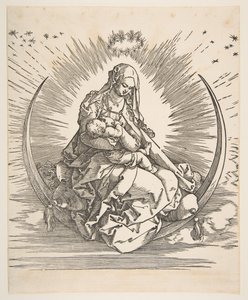 A félhold Madonna, A Szűz életének homlokzata, kb. 1511. alkotó: Albrecht Dürer